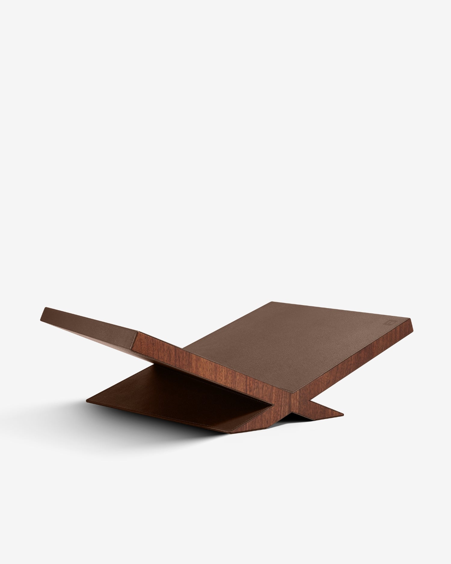 Culture Bookstand Display in Brown Leather | ASSOULINE