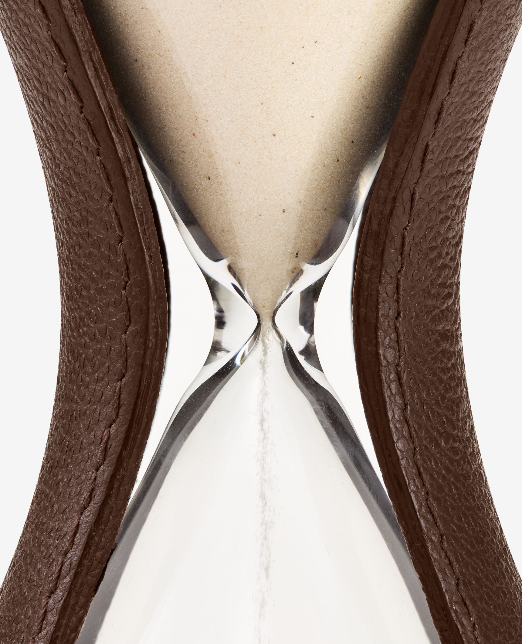 Luxury Glass Hourglass Timer in Leather | ASSOULINE