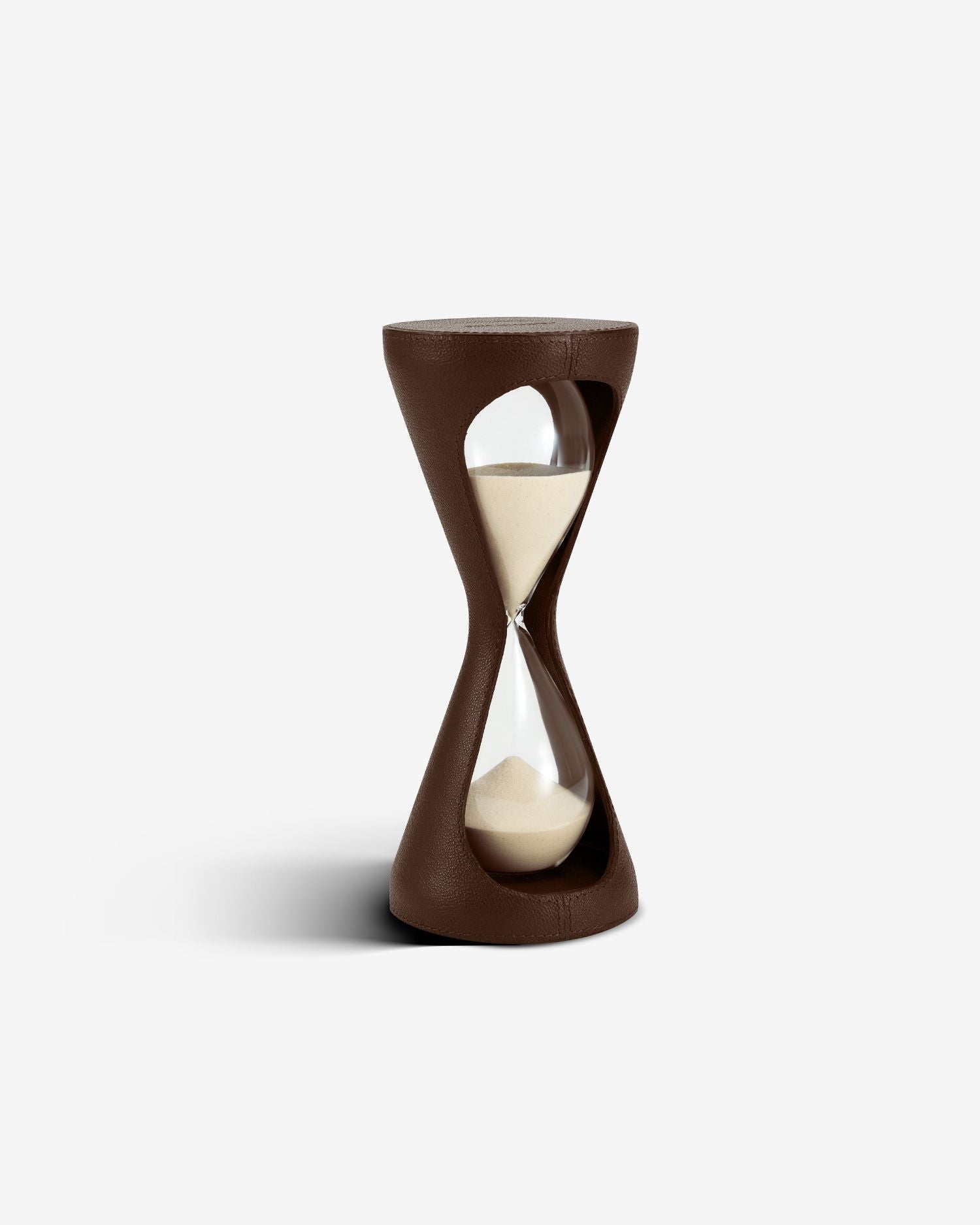 Luxury Glass Hourglass Timer in Leather | ASSOULINE