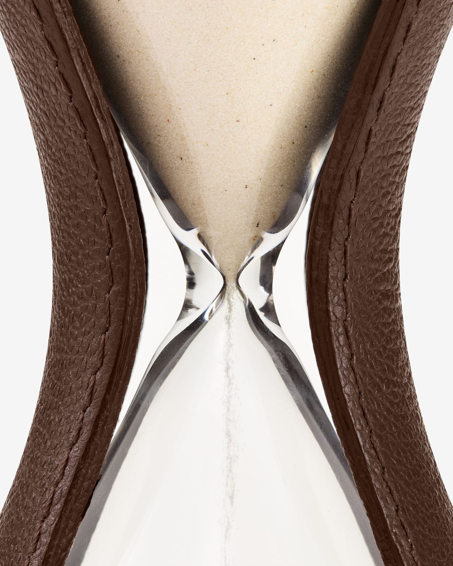 Luxury Glass Hourglass Timer in Leather | ASSOULINE