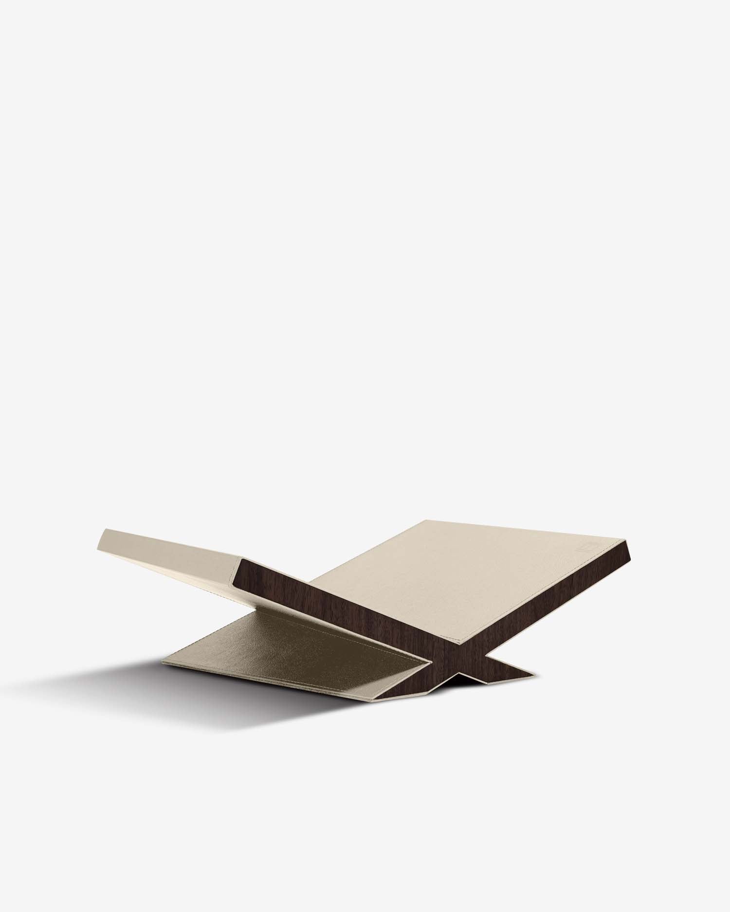 Culture Bookstand Display in Stone Leather | ASSOULINE