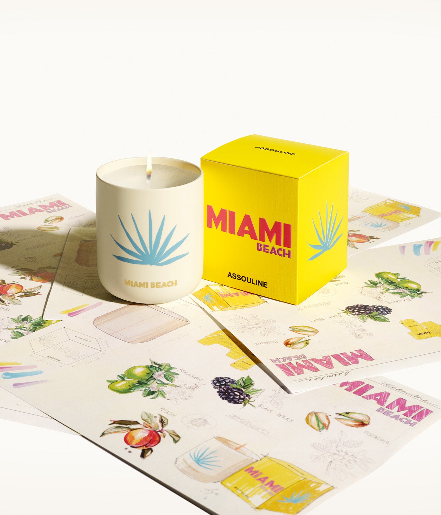 Miami Beach Candle | Peach & Pistachio Scent | ASSOULINE