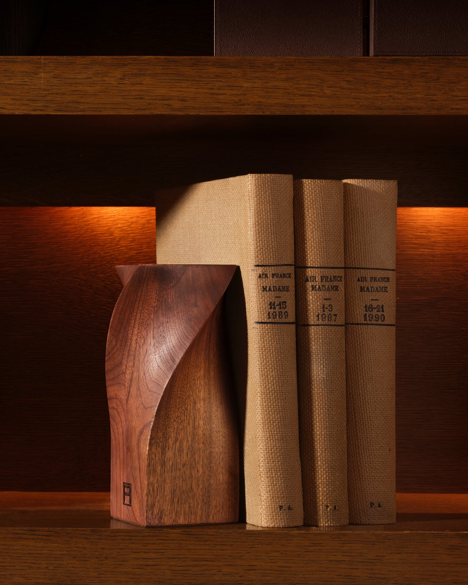 Twist Bookends: Wooden Decorative Bookends | ASSOULINE